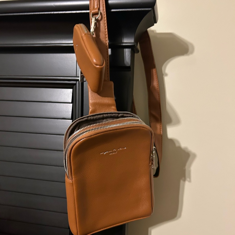 Amazon Women's Tan Leather Crossbody Bag
